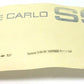 New OEM 1986 Chevrolet Monte Carlo SS Trunk Deck Lid Decal Tape, Part # 14070902