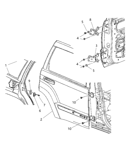 New 2005-2010 Fits Chrysler Grand Cherokee Panel-Rear Door Outer - Part # 55394386AD