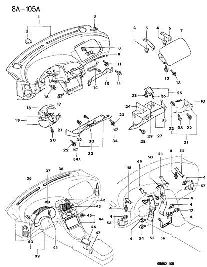 Mopar - 1995 1997 Fits Chrysler Avenger Passenger Air Bag # - Part # MR250884