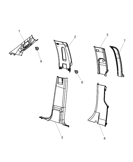 New 2014 Fits Chrysler 3500, 4500, 5500 Panel-B Pillar Upper Trim - Part # 5NN20BD1AA
