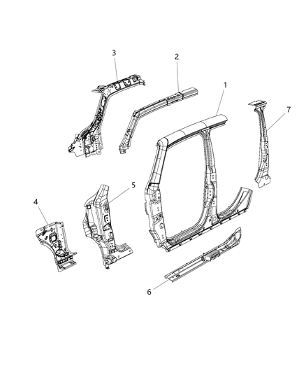New 2015-2019 Fits Chrysler Renegade Reinmnt-A Pillar Inner - Part # 68254264AA