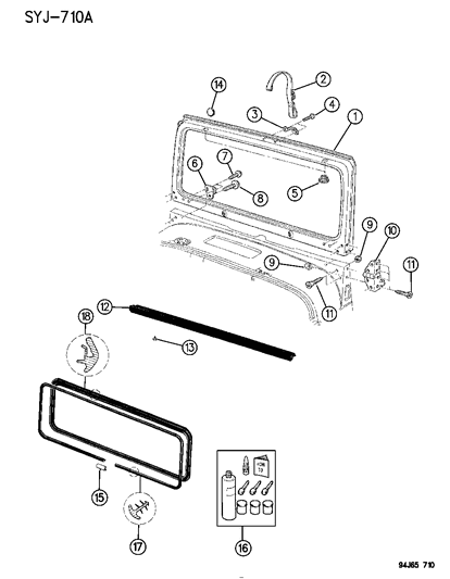New 1987-1995 Fits Chrysler Wrangler Molding-Garnish - Part # 55019988
