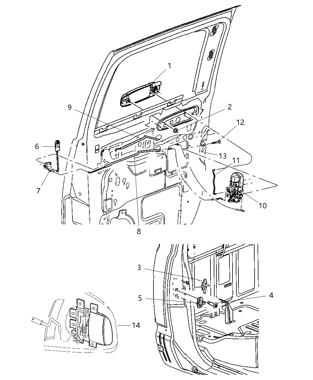 Handle Inside Release Serviced In Door Panel, Without Limited
