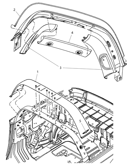 New 2005 Fits Chrysler PT Cruiser Roll Bar Seal Welt, Part # XM68WL8AB