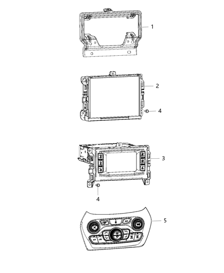 New 2015-2016 Fits Chrysler Grand Cherokee Bracket-Radio - Part # 68166085AA