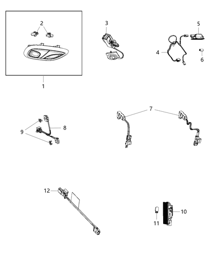 New 2014 Fits Chrysler Grand Cherokee Wiring-Courtesy Lamp - Part # 68163957AA