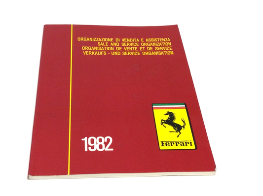 New OEM 1982 Ferrari Sales & Service Manual Handbook Cat. # 232/82
