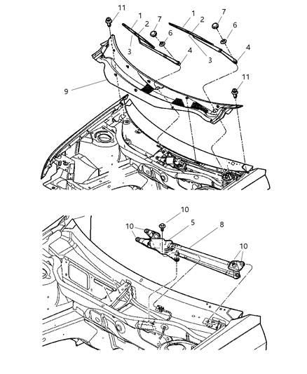 New 2004-2008 Fits Chrysler Pacifica Motor-Windshield Wiper - Part # 5102228AA