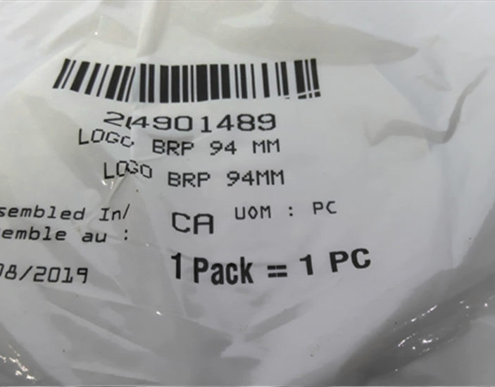 New OEM Genuine Bombardier Recreational Products, Logo Brp 94 Mm - Part # 204901489