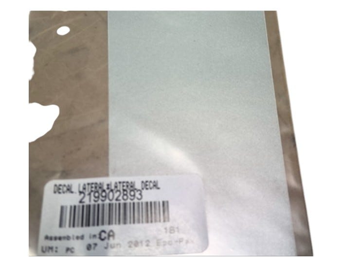 New OEM Genuine Bombardier Recreational Products, Lh Rear Side Decal - Part # 219902893