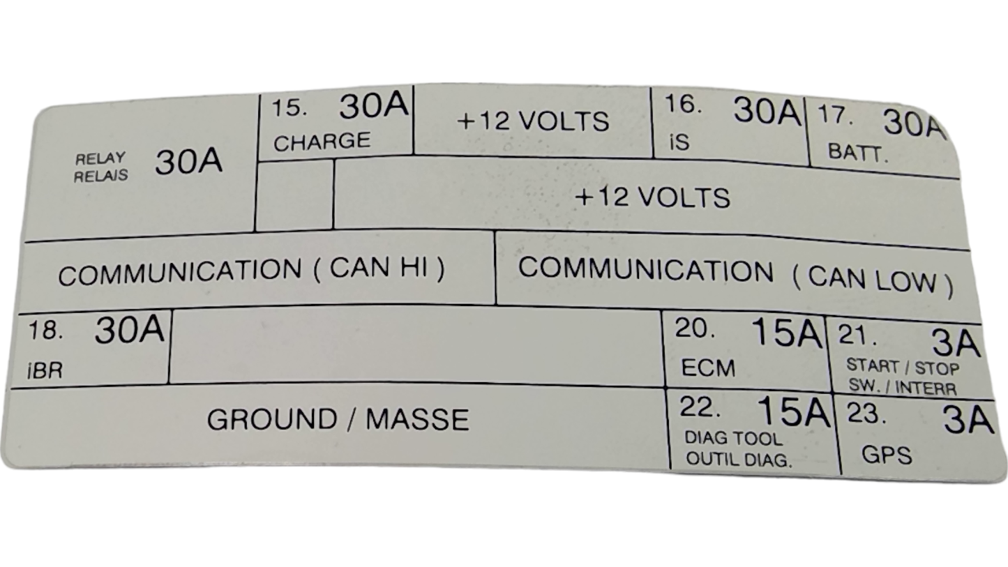 New OEM Genuine Bombardier Recreational Products, Fuse-Relay Decal - Part # 219903035