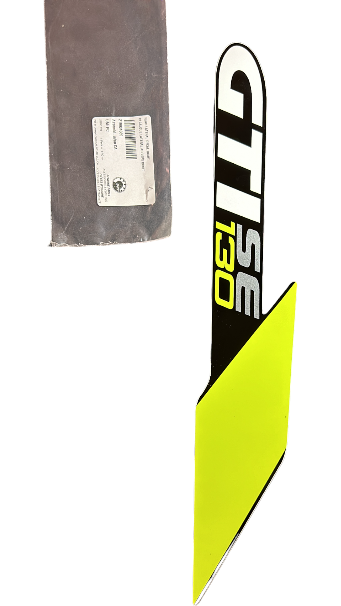 New OEM Genuine Bombardier Recreational Products, Rear Lateral Decal Right - Part # 219904689