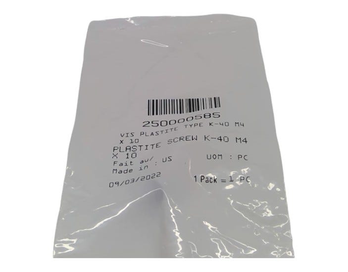New OEM Genuine Bombardier Recreational Products, Plastite Screw K-40 M4 X - Part # 250000585
