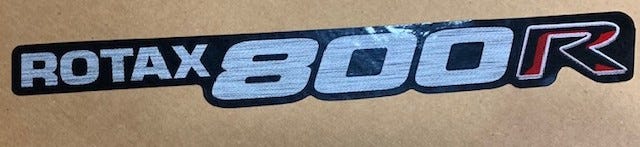 New OEM Genuine Bombardier Recreational Products, Hood Decal Rotax 800R - Part # 516003440