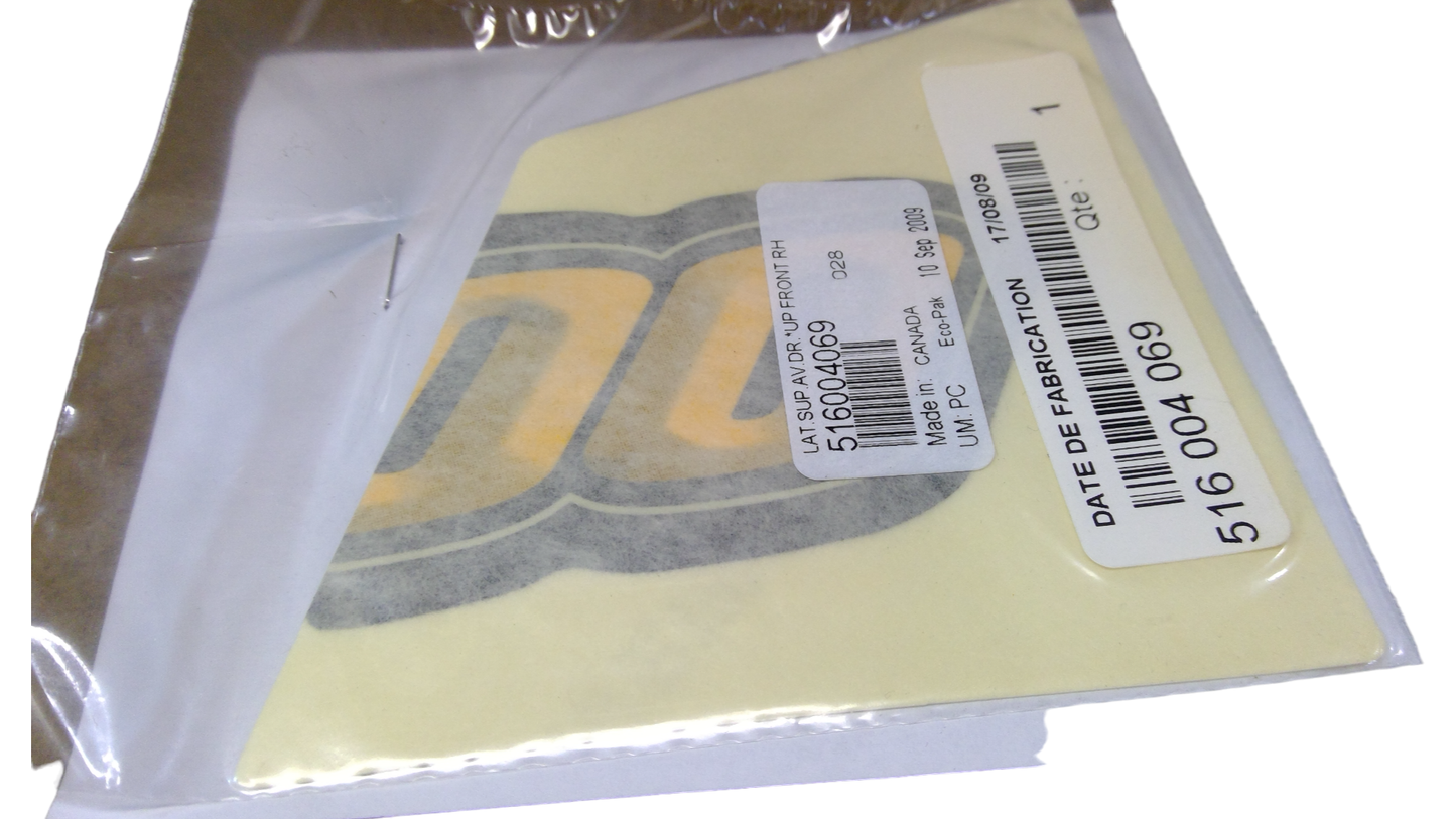 New OEM Genuine Bombardier Recreational Products, Rh Front Upper Side Decal - Part # 516004069