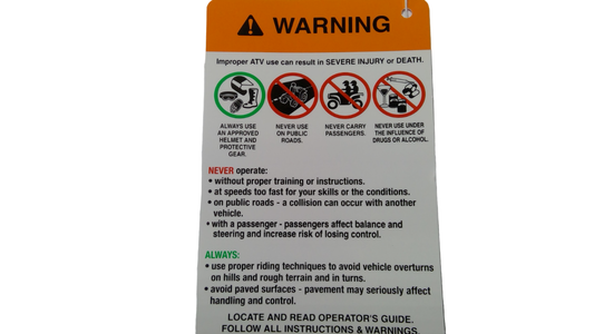 New OEM Genuine Bombardier Recreational Products, Warning Decal General Use - Part # 704901859
