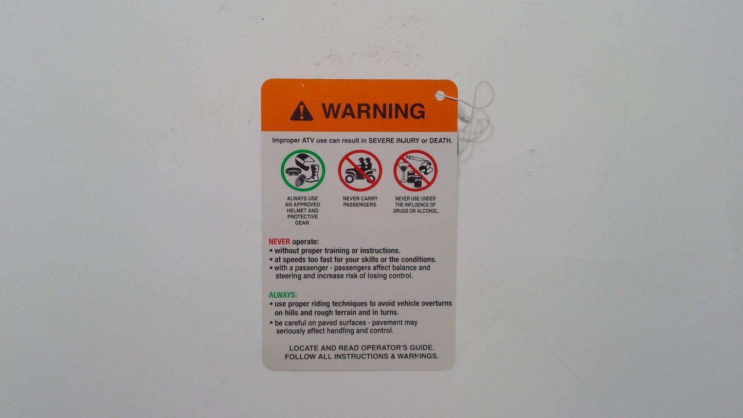 New OEM Genuine Bombardier Recreational Products, Warning Decal General Use - Part # 704901861