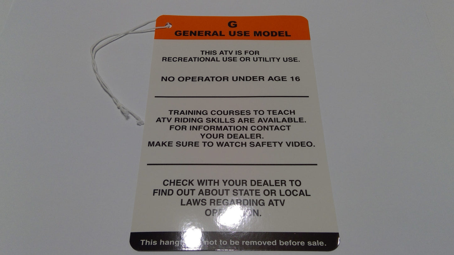 New OEM Genuine Bombardier Recreational Products, Warning Label General Use - Part # 704901863