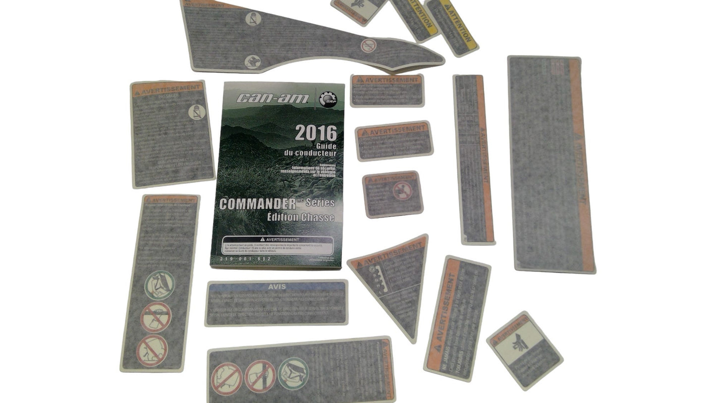 New OEM Genuine Bombardier Recreational Products, Warning Label Kit Fr - Part # 704905646