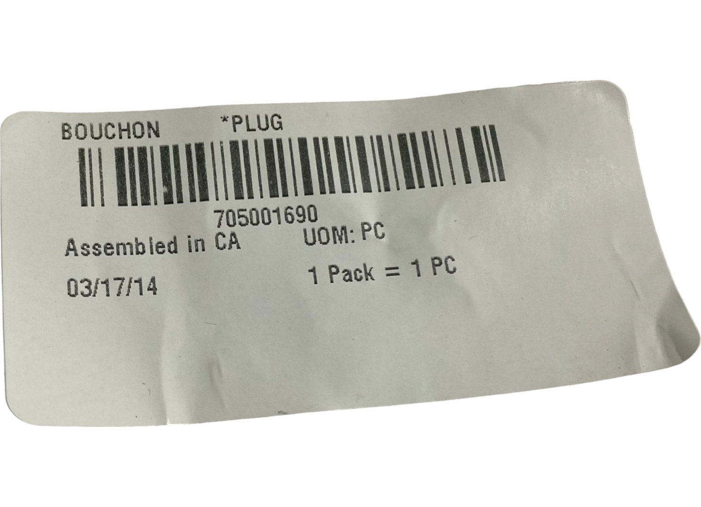 New OEM Genuine Bombardier Recreational Products, Plug - Part # 705001690
