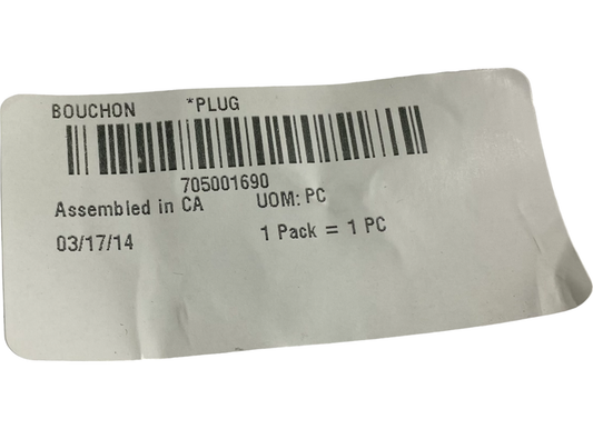 New OEM Genuine Bombardier Recreational Products, Plug - Part # 705001690