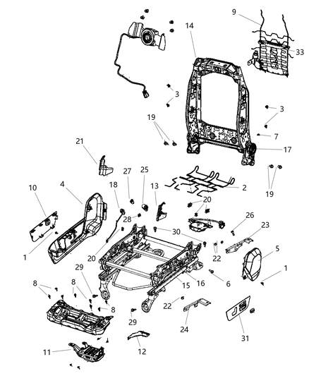 New 2009-2012 Fits Chrysler 1500 Bezel-Seat Latch - Part # 1NK94DK2AA