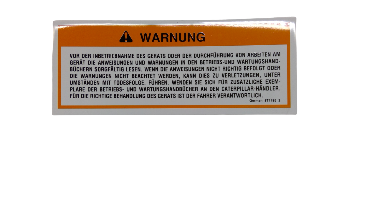 New OEM Genuine Caterpillar, Plate - Part # 8T1195
