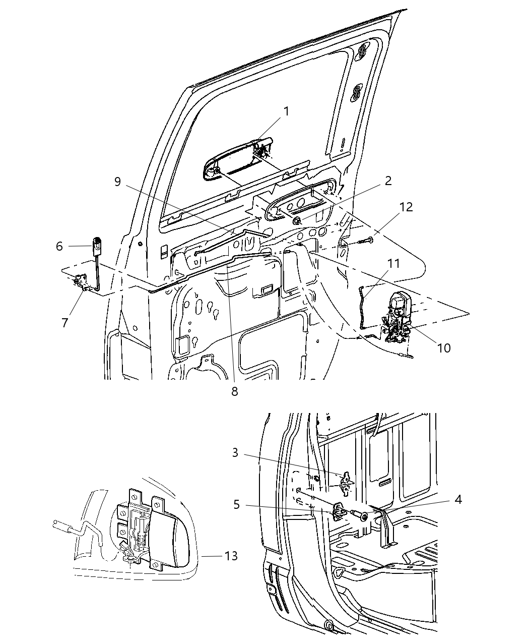Handle Inside Release Serviced In Door Panel, Without Limited