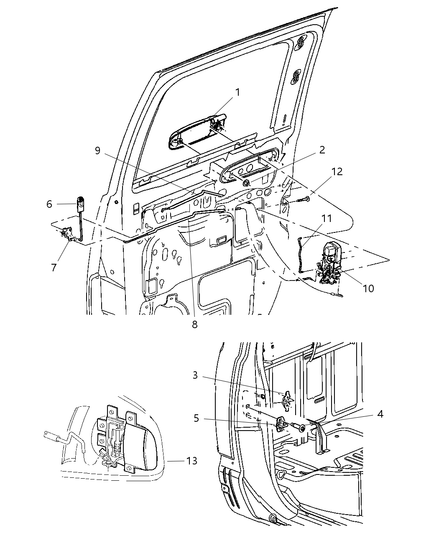 Handle Inside Release Serviced In Door Panel, Without Limited