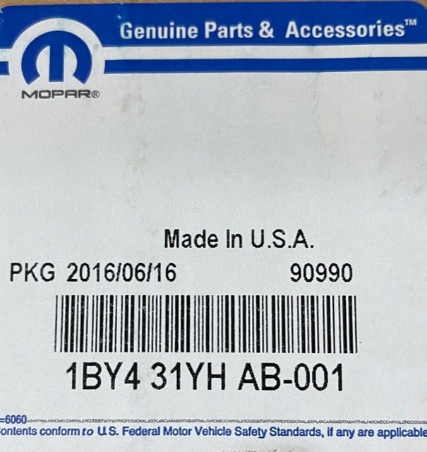 New 2006 Fits Chrysler 300, Charger, Magnum Mirror-Outside, Rearview, Electric - Part # 1BY431YHAB