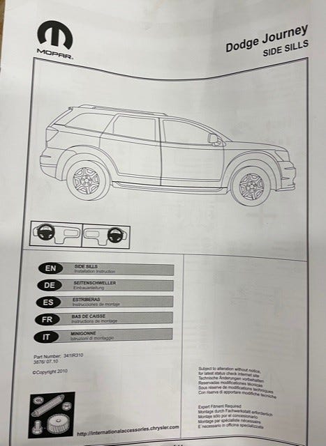 New Fits Chrysler Step Kit-Side - Part # 341IR310