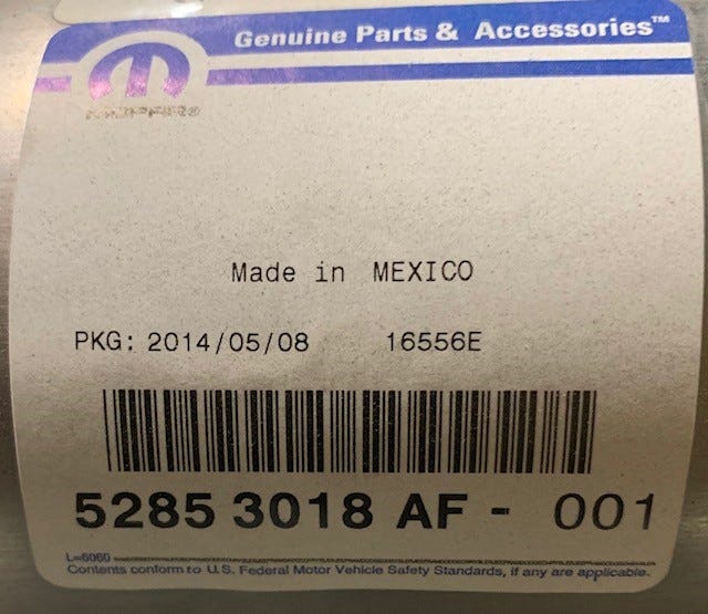 New 2005-2009 Fits Chrysler Durango Drive Shaft - Part # 52853018AF