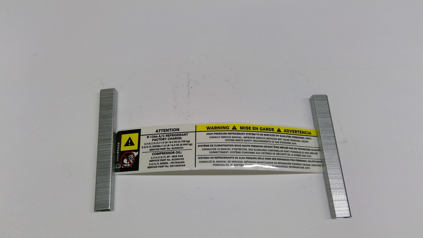 New 2006-2007 Fits Chrysler 1500 Label-Air Conditioning System - Part # 55055956AK