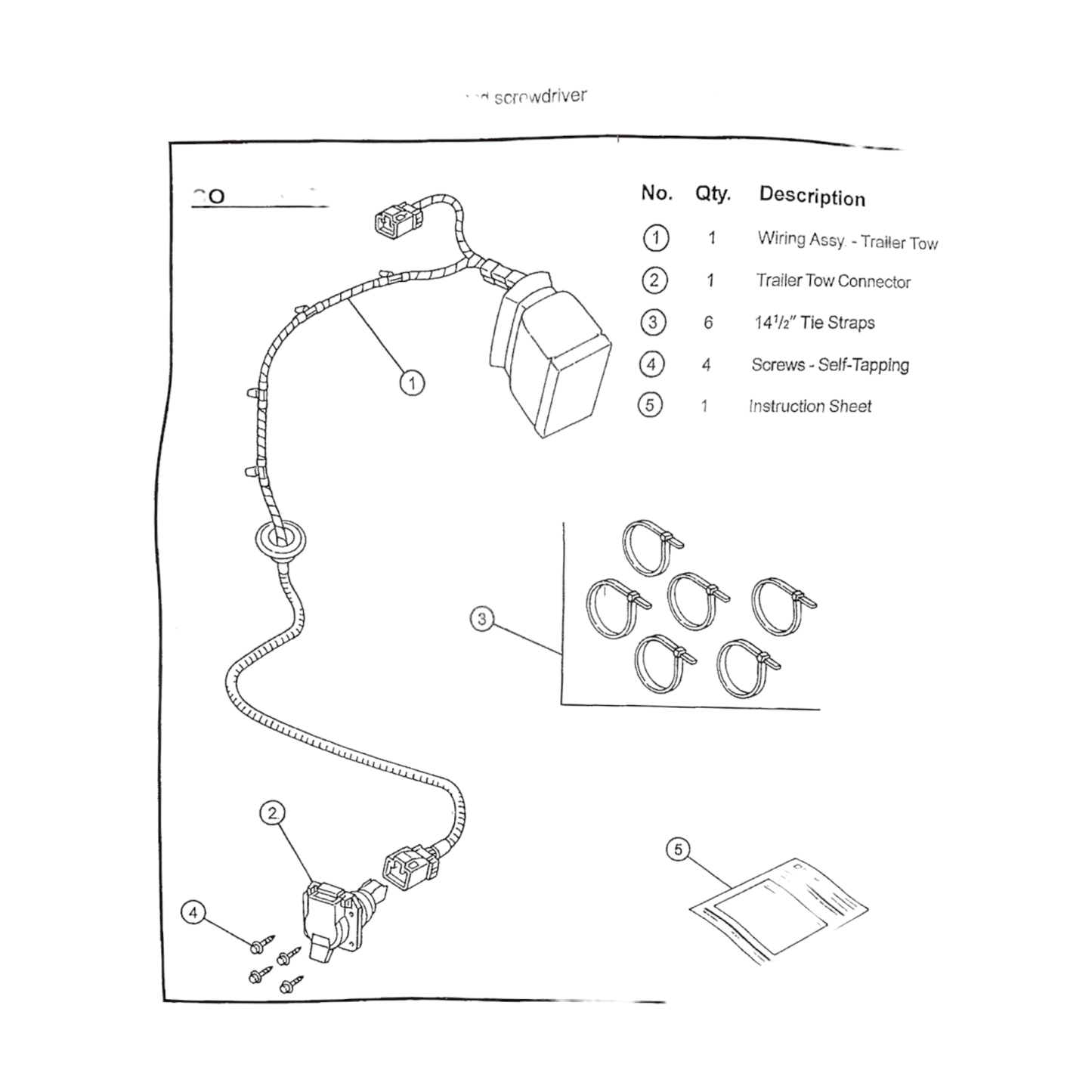 New Fits Chrysler Trailer Tow Wiring Package - Part # 82206958