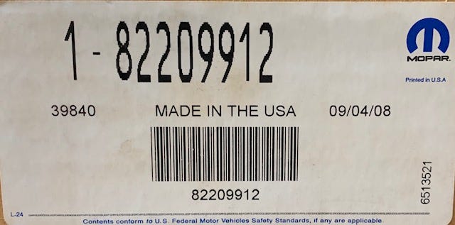 New Fits Chrysler Soft Top Boot Kit - Part # 82209912