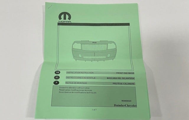New Fits Chrysler Cover Kit Front End - Part # 82211408