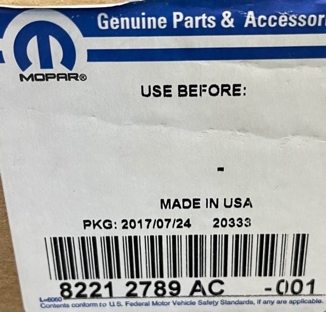 New 2012-2015 Fits Chrysler Journey Light-Fog-Complete - Part # 82212789AC