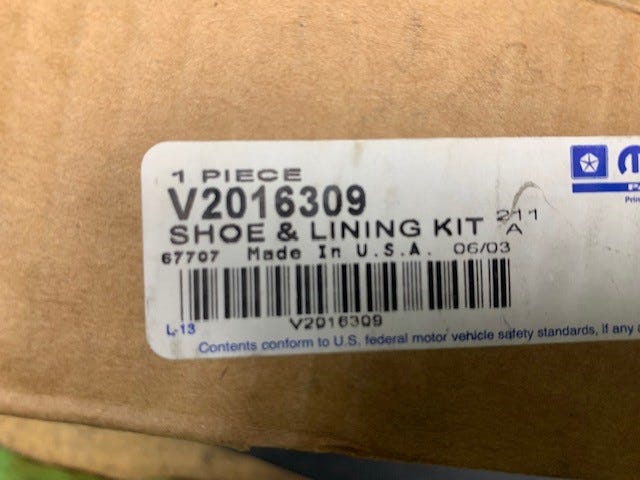 New 2002-2004 Fits Chrysler Sebring, Stratus Shoe Kit-Drum - Part # V2016309