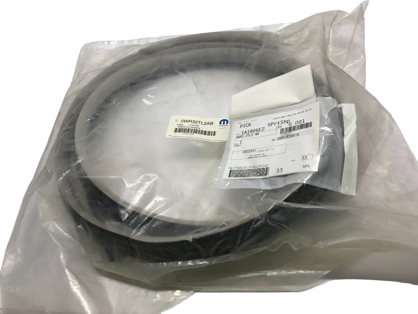 New 1998-2004 Fits Chrysler Concorde, Intrepid, LHS, New Yorker Weatherstrip-Rear Door - Part # WR32TL2AB