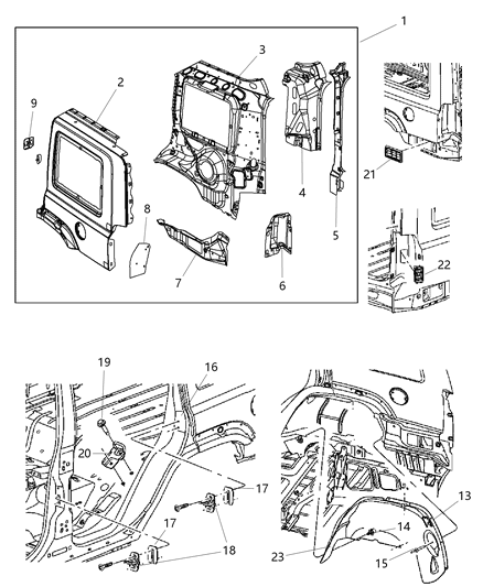 New 2006-2010 Fits Chrysler Commander Trough-Liftgate Opening - Part # 55396617AB