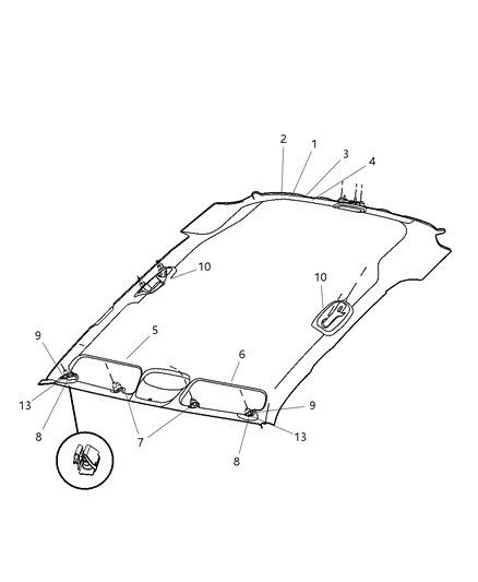 New 2005-2007 Fits Chrysler Liberty Spacer-Visor - Part # 5140534AA