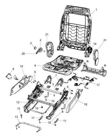 New 2007 Fits Chrysler Caliber, Compass, Patriot Shield-Recliner - Part # 1DQ531K2AA