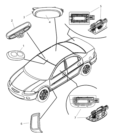 New 2006 Fits Chrysler Sebring, Stratus Lamp-Reading - Part # ZJ311L2AB