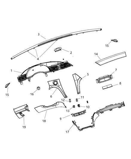 New 2005-2008 Fits Chrysler Pacifica Bezel-Instrument Panel - Part # XN96AAAAB