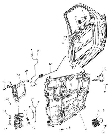 New 2008 Fits Chrysler Liberty Handle-Inside Remote Control - Part # 1JS37XDHAA
