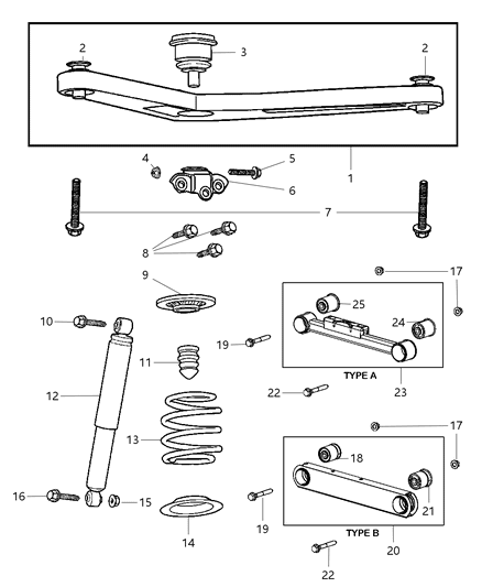 New 2004-2007 Fits Chrysler Liberty Spring-Suspension - Part # 52128870AA