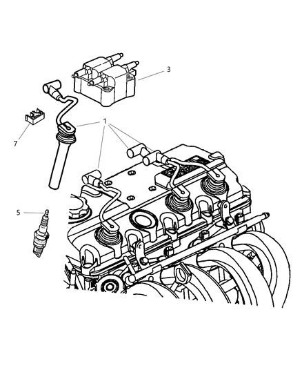 New OEM Genuine Plymouth, Spark Plug Wire - Part # 5033234AB