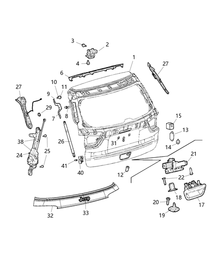 New 2019-2020 Fits Chrysler Caliber, Compass, Patriot License Lamp - Part # 6TS46PDNAA