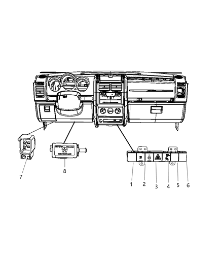 New 2010-2011 Fits Chrysler Liberty Switch-5 Gang - Part # 56046133AB