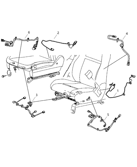 New 2007-2008 Fits Chrysler Grand Cherokee Wiring-Power Seat - Part # 68020847AA